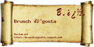 Brusch Ágosta névjegykártya